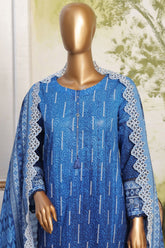 HZ Printkari Stitched 3 Piece Digital Printed & Emb Chikankari Lawn Collection'2024-PCL-401